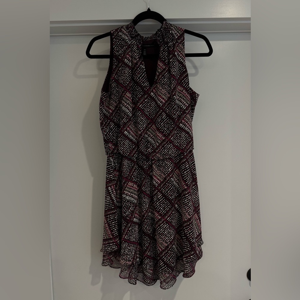 White House Black Market Black and Pink Halter Mini Dress - worn once